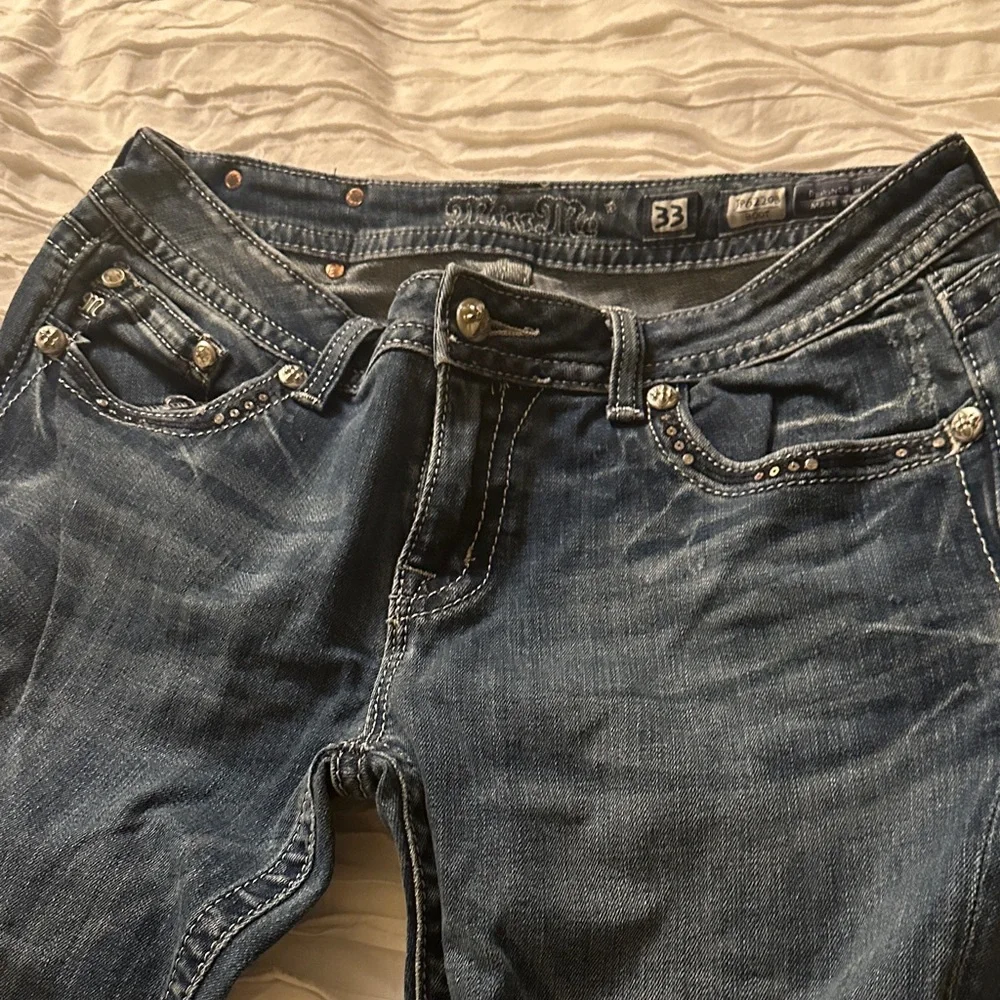 Miss Me Dark Blue Straight Jeans - Picture 3 of 4